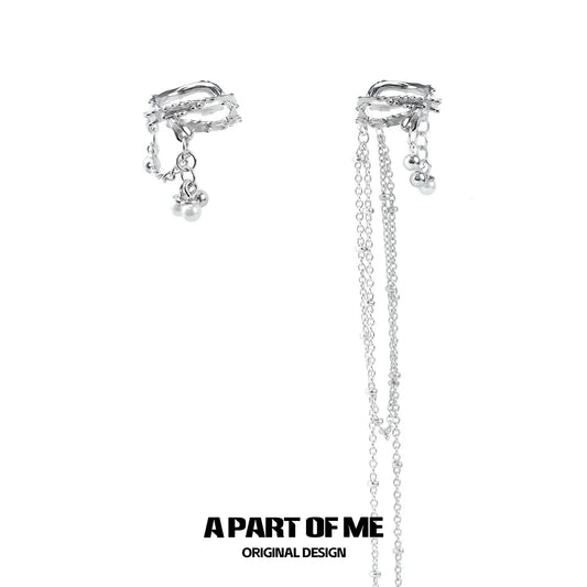 Pearl Fringe Punk Ear Clips