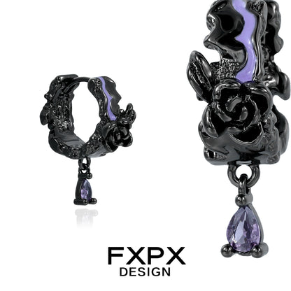 Y2K Midnight Dark Rose Earrings