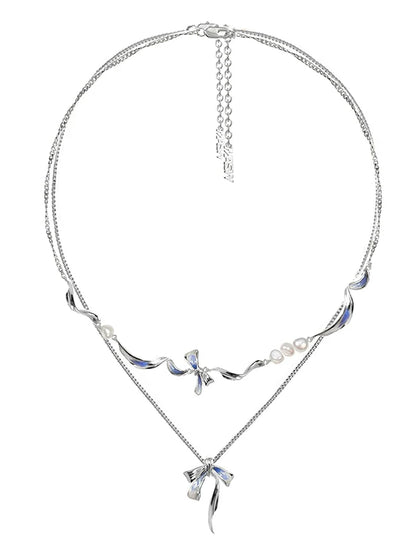 Baroque Pearl Bow Necklace