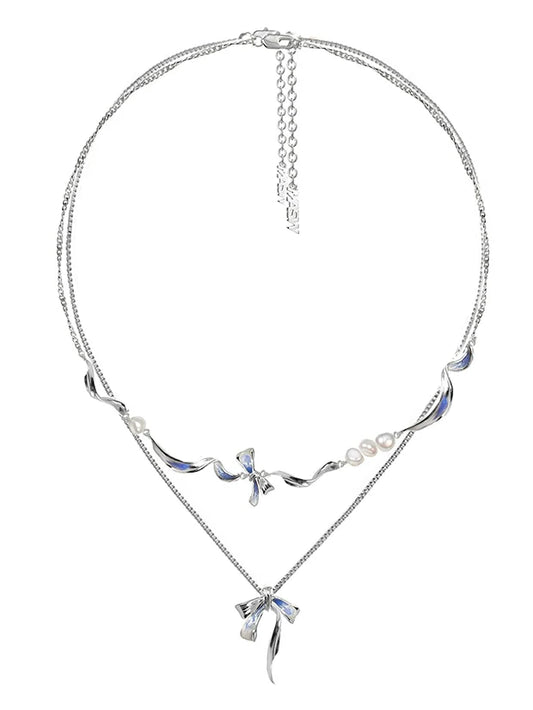 Baroque Pearl Bow Necklace