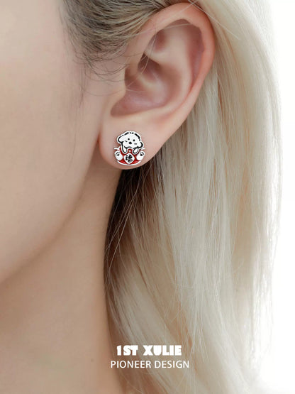 Furry Puppy Joy Ear Studs