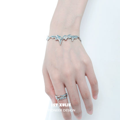 Mystical Blue Sea Island Silver Bracelet