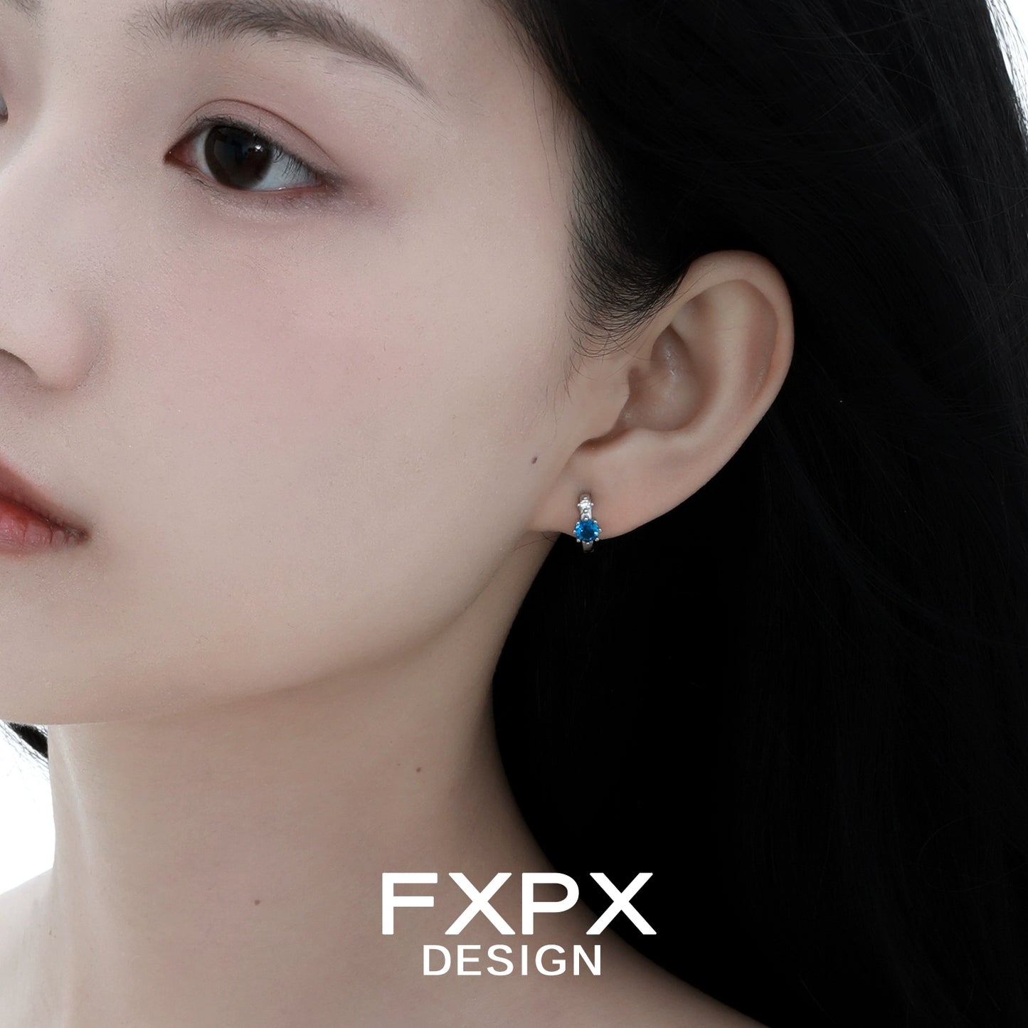 Frosted Blue Zircon Earrings