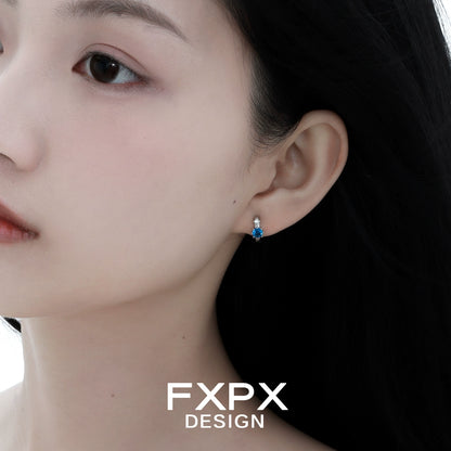 Frosted Blue Zircon Earrings