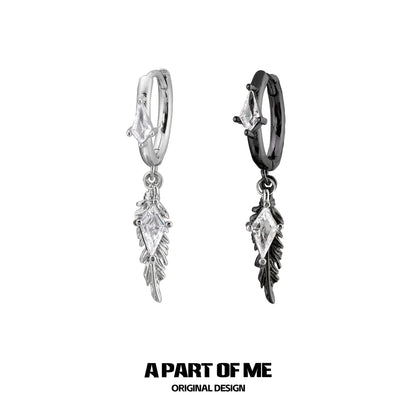 Y2K Feather Zircon Earrings