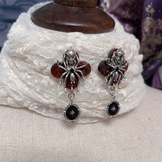 Skull Spider Bloody Earrings