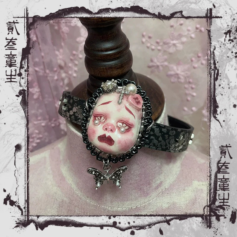 Choker-Two Three Children's Original Handmade Design Gothic Neck Chain Gift Diablo Baby Necklace Ya Choker