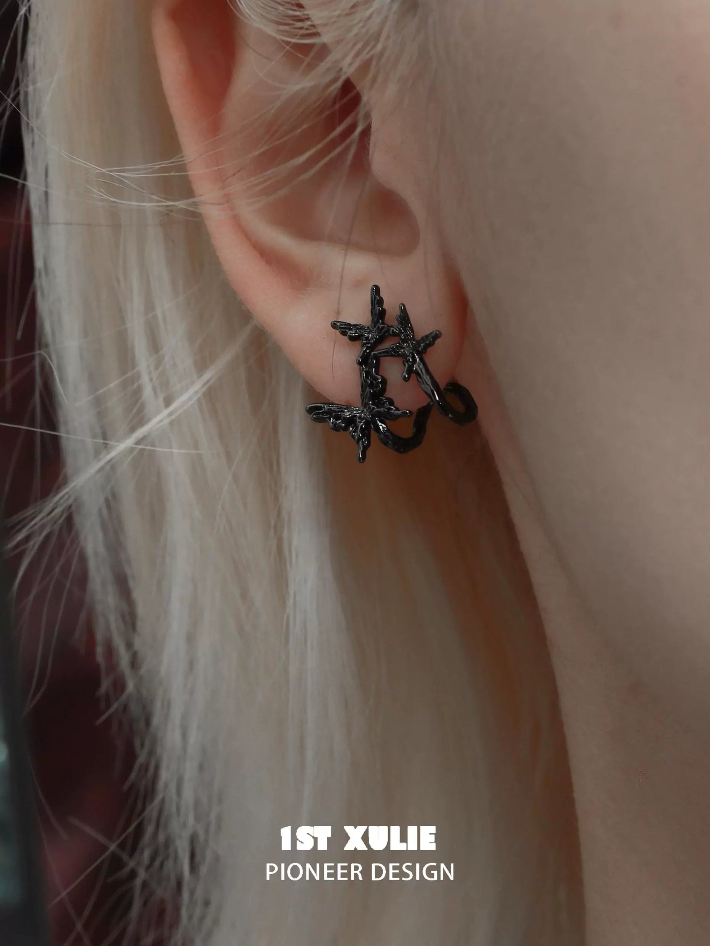 Dark Thorn Butterfly Earrings