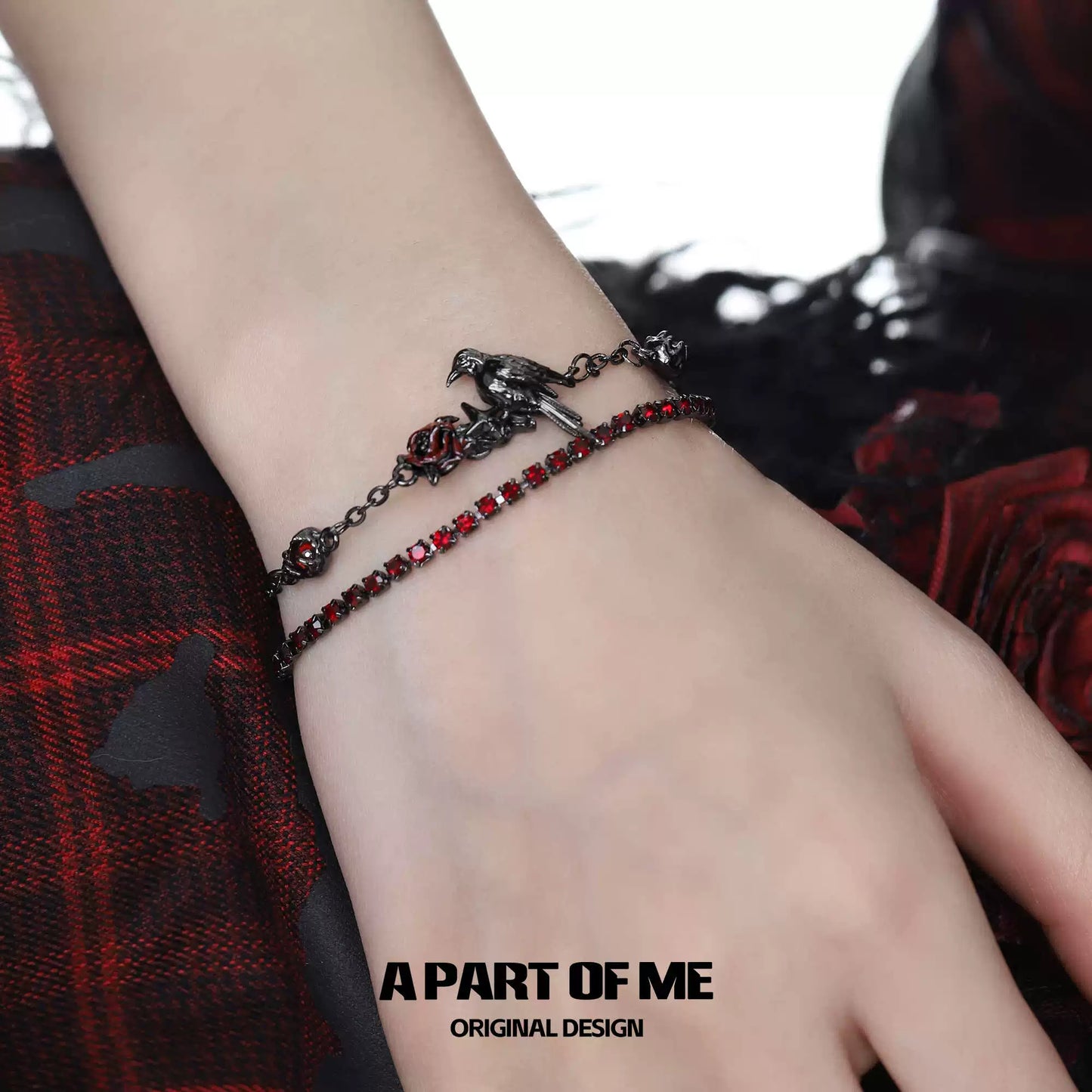 Red Diamond Raven Bracelet