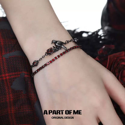 Red Diamond Raven Bracelet