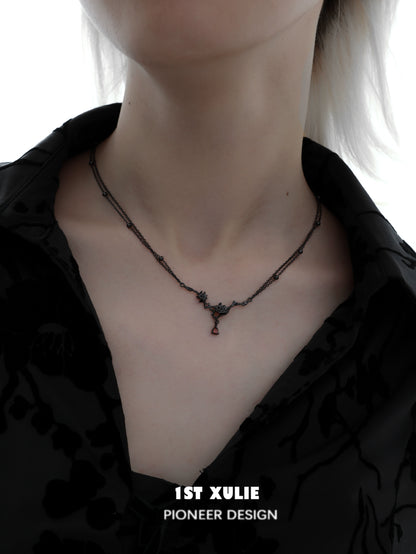 Y2K Hell Dark Rose Necklace