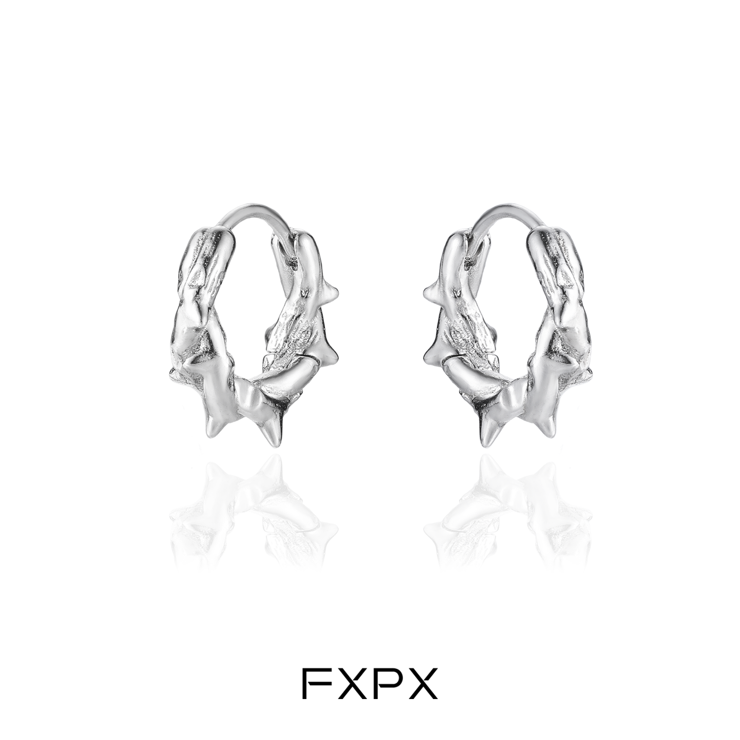 Elegance Thorn Silver Earrings