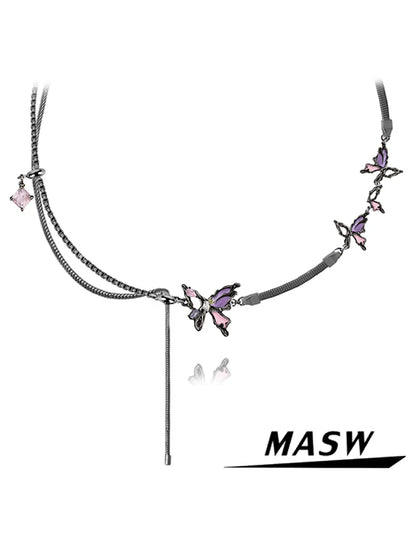 Colorful Butterfly Earrings & Necklace
