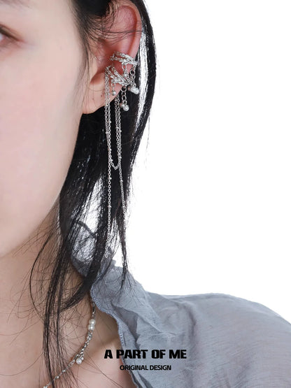 Pearl Fringe Punk Ear Clips