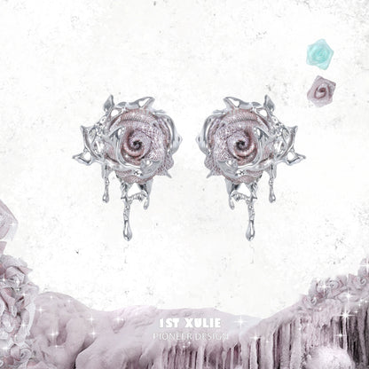 Grace Velvet Rose Stud Earrings