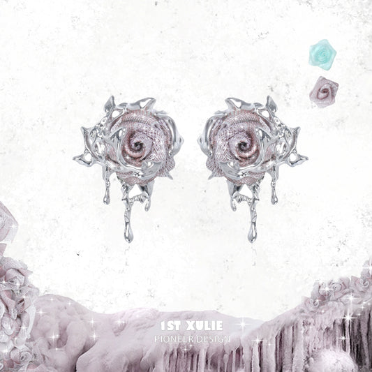 Grace Velvet Rose Stud Earrings