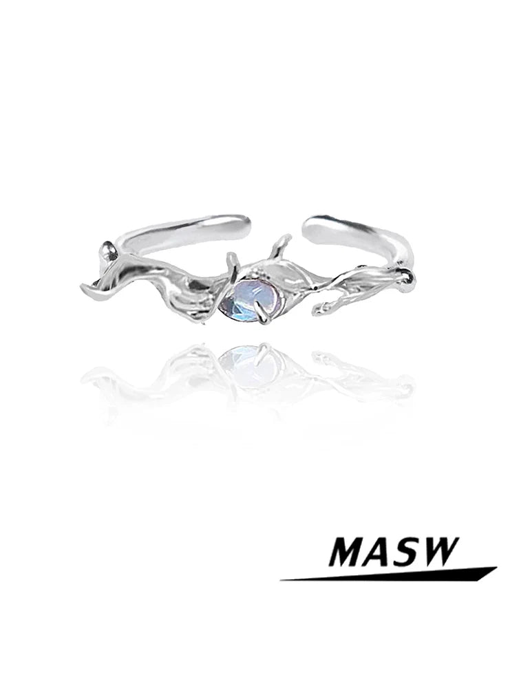 White Moonlight Irregular Ring