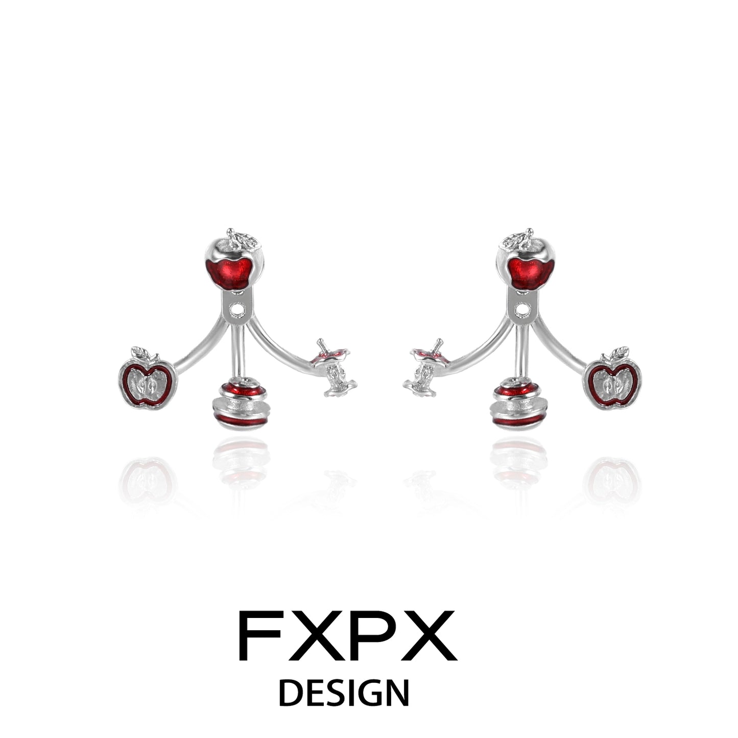 Sweet Apple Cool Silver Earrings