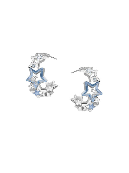 Mystic Blue Star Earrings