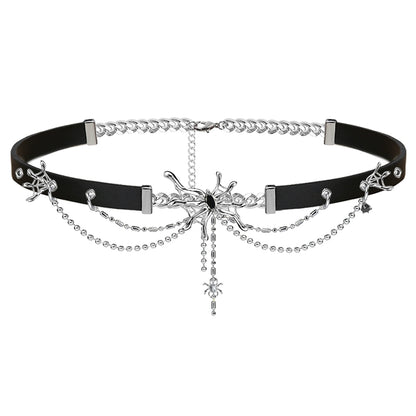 Hip Hop Spider Leather Choker
