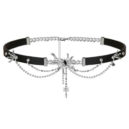 Hip Hop Spider Leather Choker