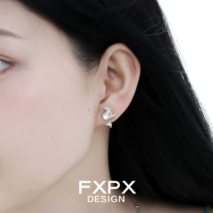 Frostwing Butterfly Pearl Earrings