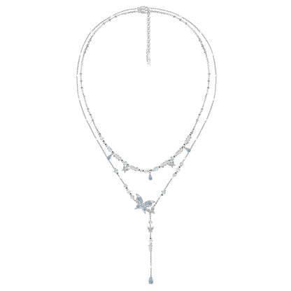Crushed Butterfly Clavicle Necklace