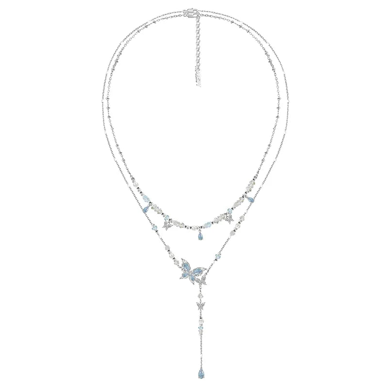 Crushed Butterfly Clavicle Necklace