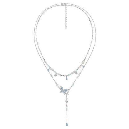 Crushed Butterfly Clavicle Necklace