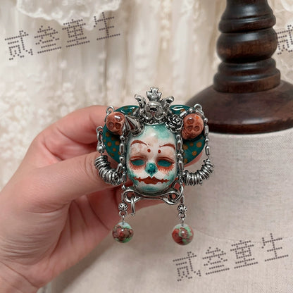 Necklaces- [Super Welfare] Two Three Children's Original Heavy Industry Punk Old Bead Chain Dark Ring Necklace Choker