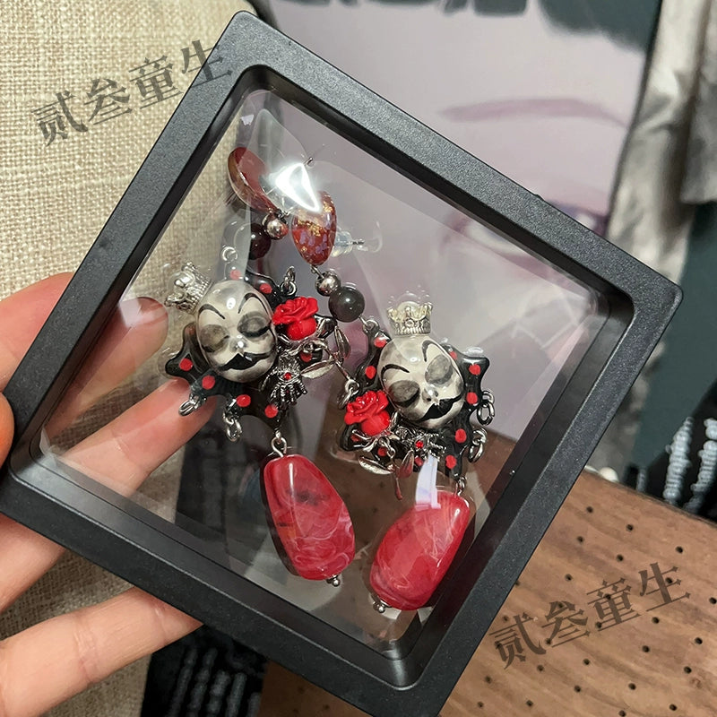 Earrings & Ear Cuffs-Ersan Tongsheng Original Earrings Fashion Personality Repair Clown Dark Wind Premium Earrings Niche Design Earrings