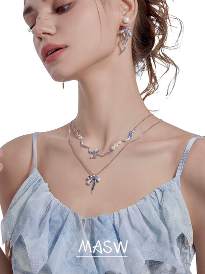 Baroque Pearl Bow Necklace