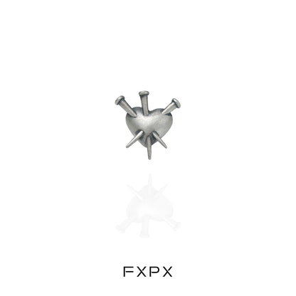 Vintage Punk Love Silver Earrings