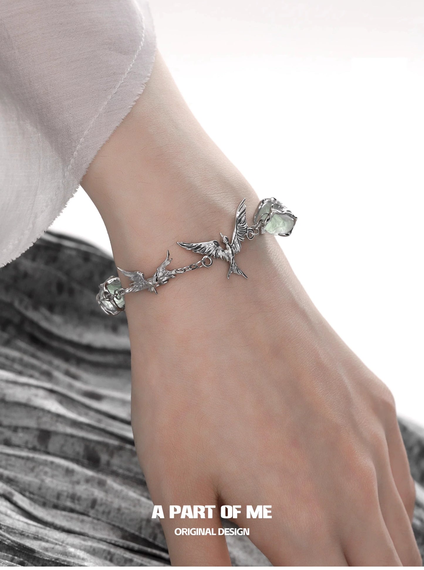 Flying Bird Fluorite Bracelet