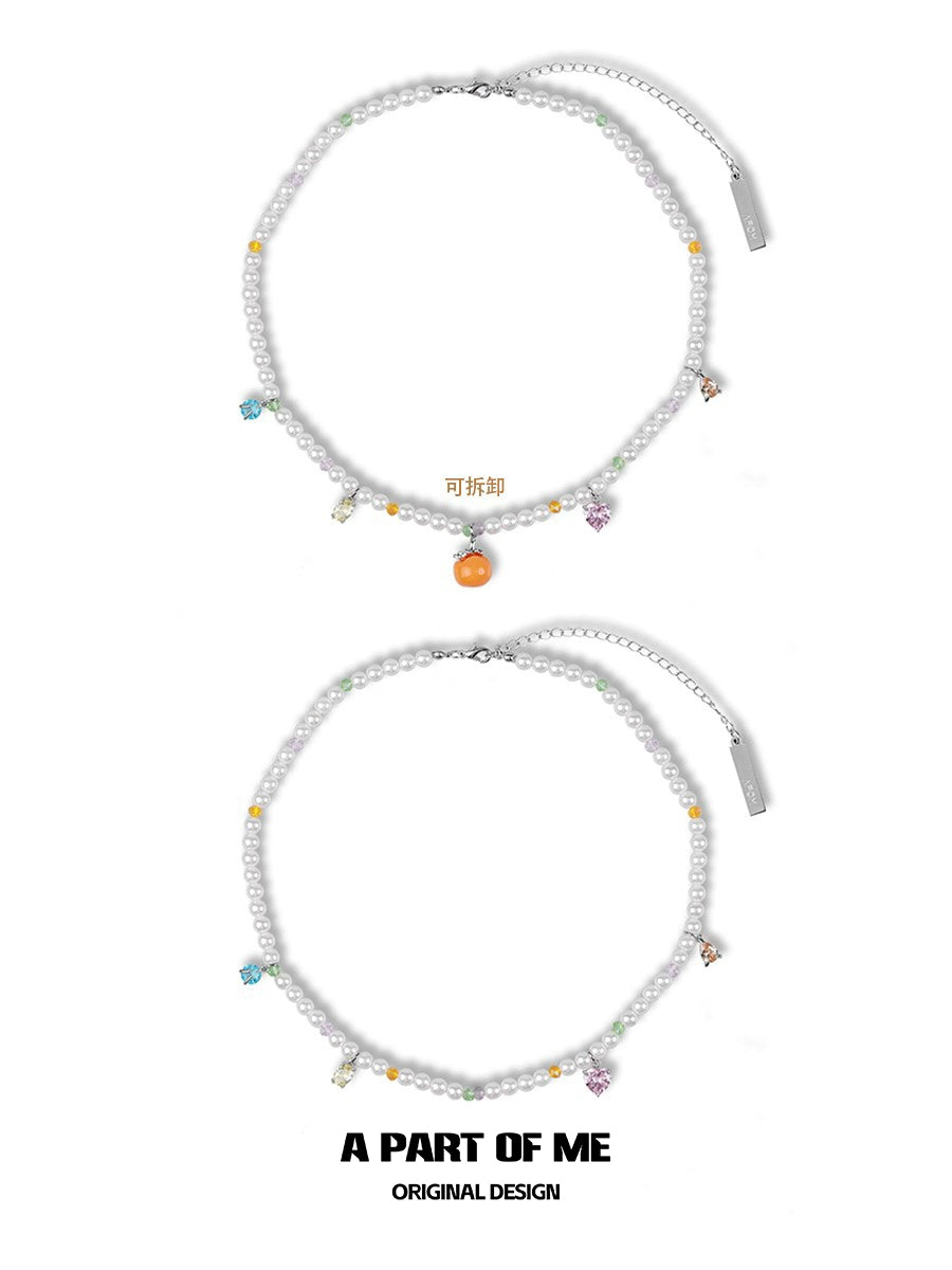Lucky Persimmon Pearl Necklace
