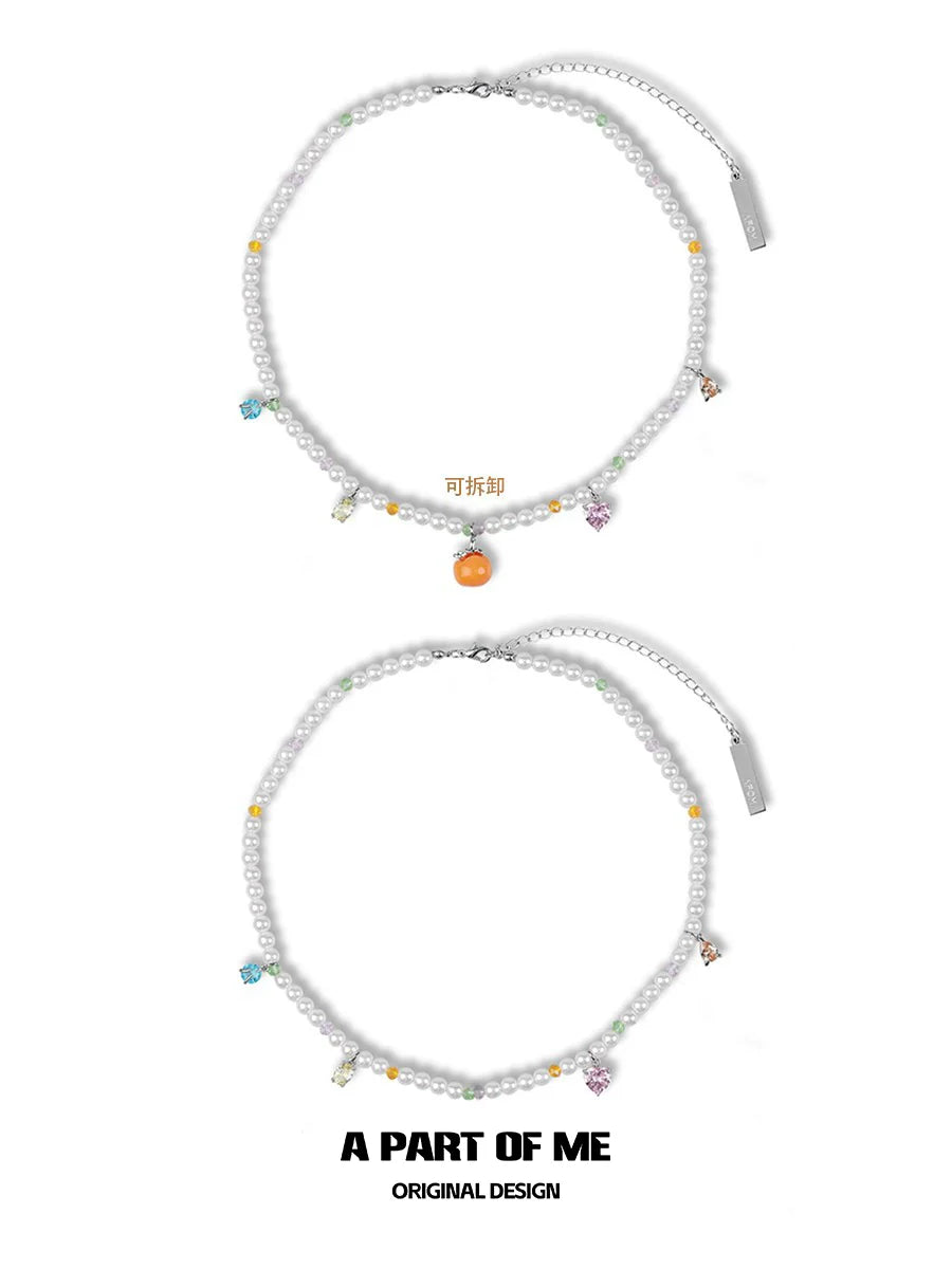 Lucky Persimmon Pearl Necklace