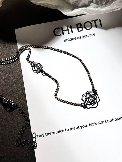 "Black Gold Rose" Spliced Choker