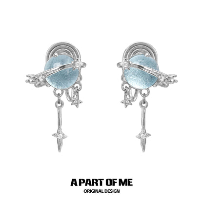 Wisdom Blue Crystal Ear Cuffs