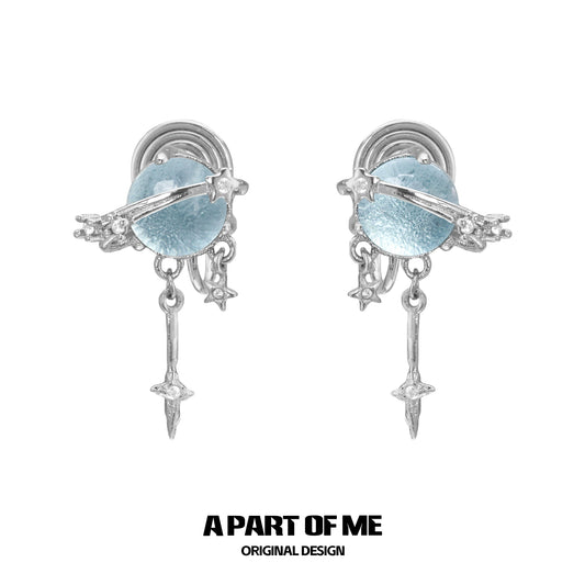 Wisdom Blue Crystal Ear Cuffs