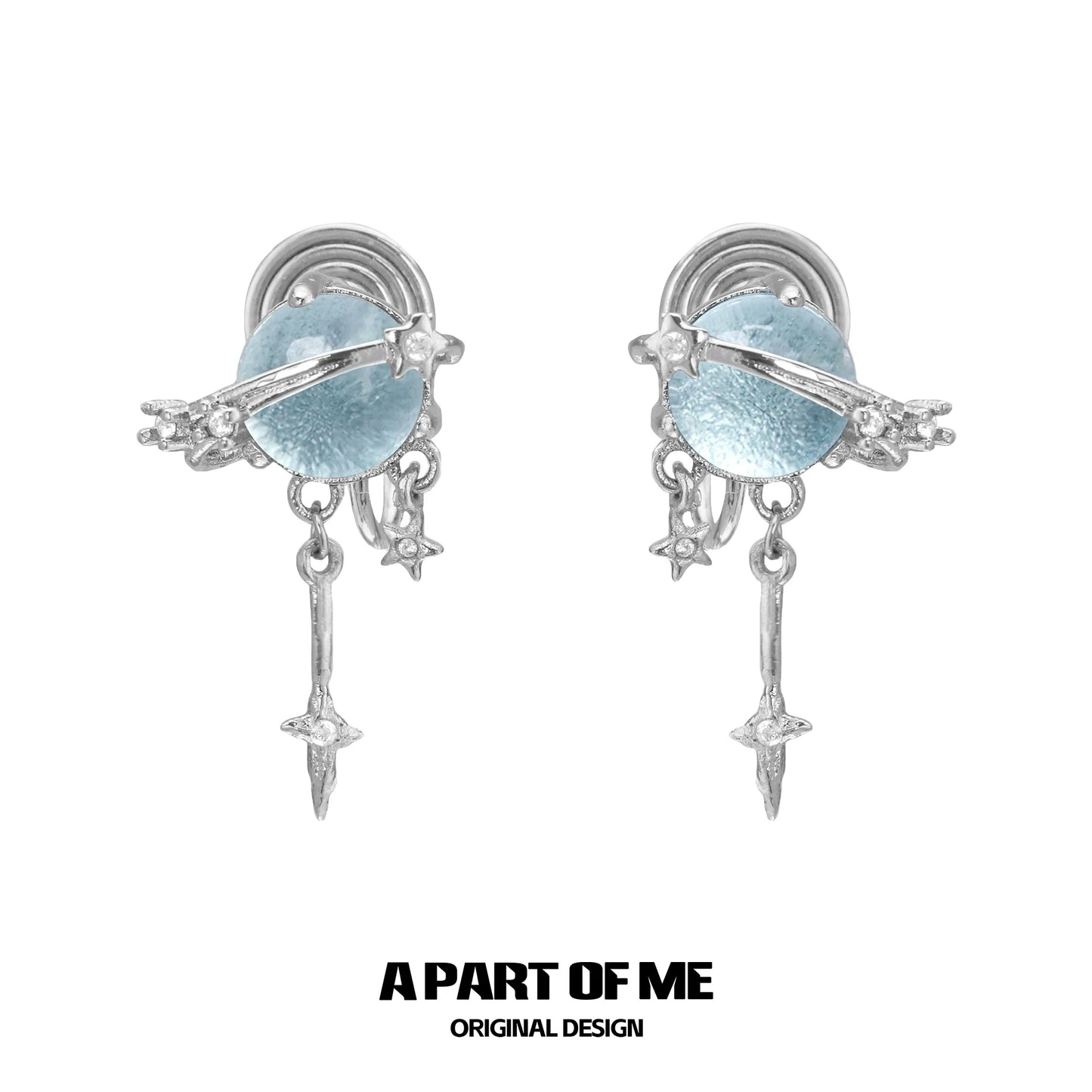 Wisdom Blue Crystal Ear Cuffs