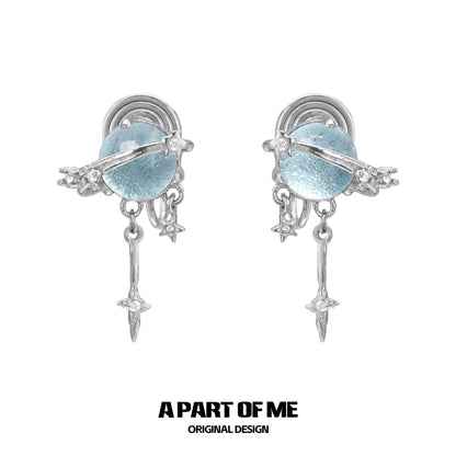 Wisdom Blue Crystal Ear Cuffs