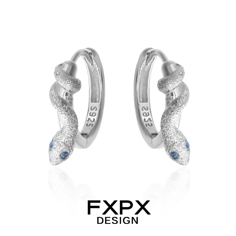Glacier Blue Snake Earrings