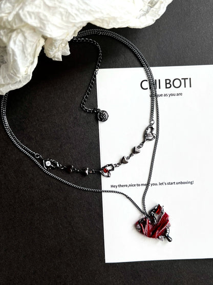"Imprisoned Heart" Double-layer Necklace