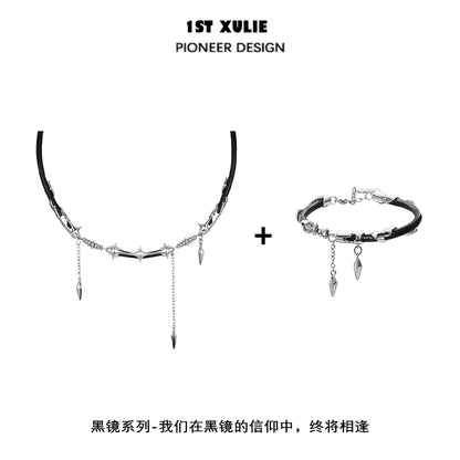 Midnight Talisman Leather Necklace