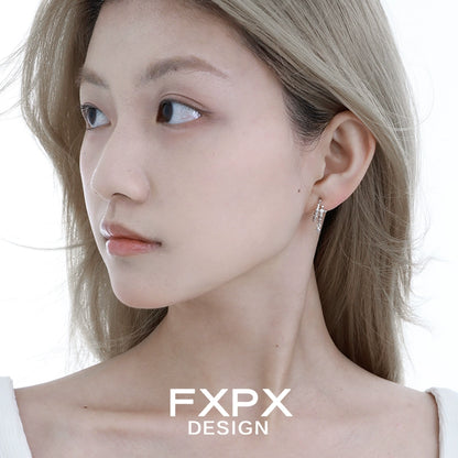 Geometry Frozen Silver Earrings