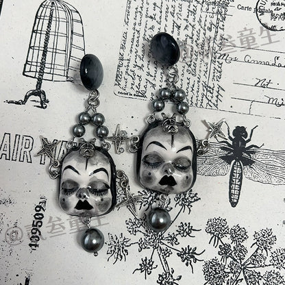 Earrings & Ear Cuffs-Ersan Tongsheng Handmade Original Handmade Niche Love Earrings Personality Dark Sweet Cool Subcultural Earrings Earrings