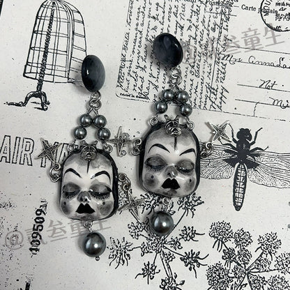 Earrings & Ear Cuffs-Ersan Tongsheng Handmade Original Handmade Niche Love Earrings Personality Dark Sweet Cool Subcultural Earrings Earrings