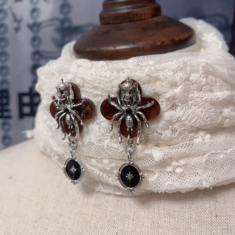 Skull Spider Bloody Earrings