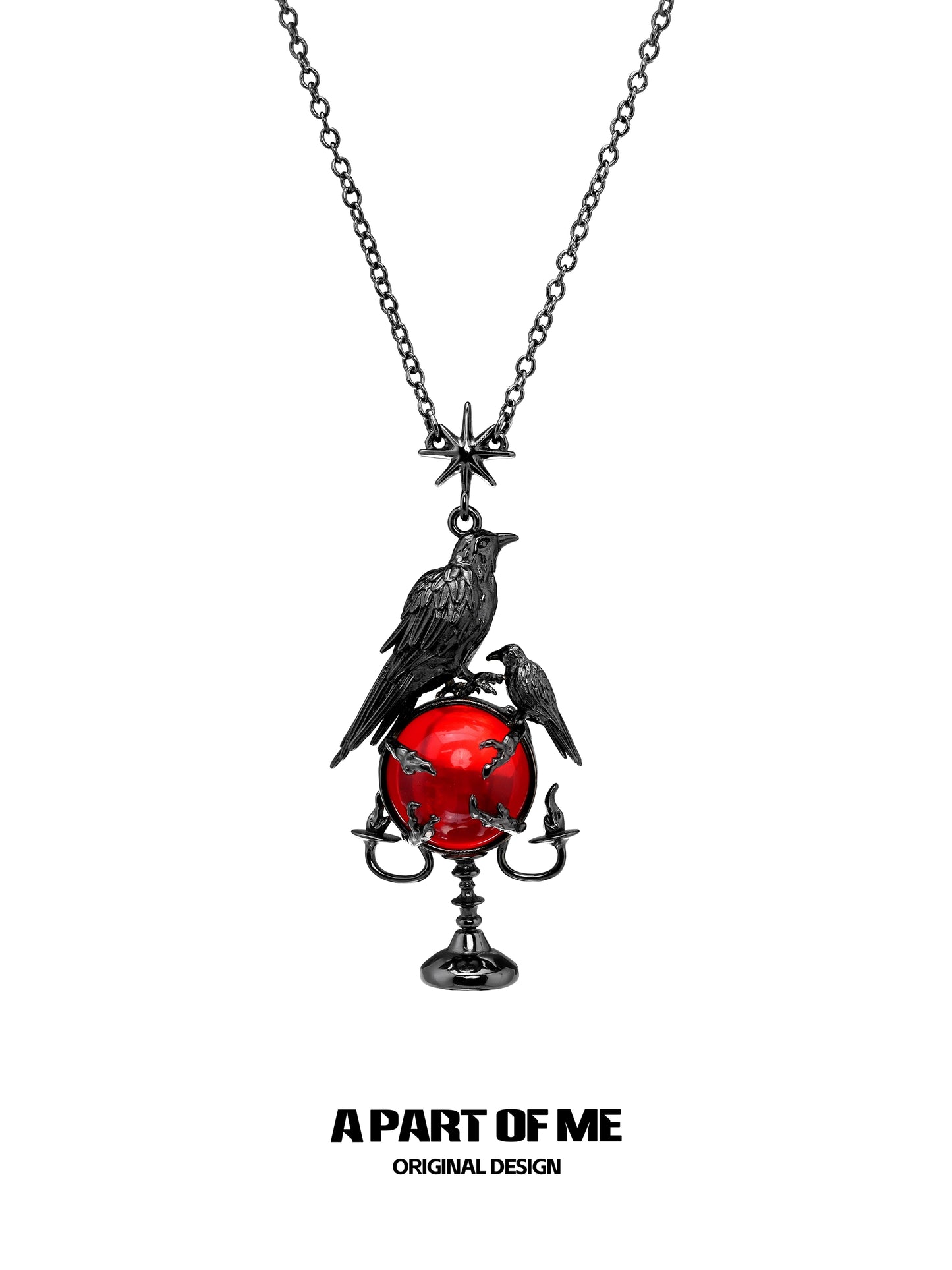 Crow Candlestick Pendant Necklace