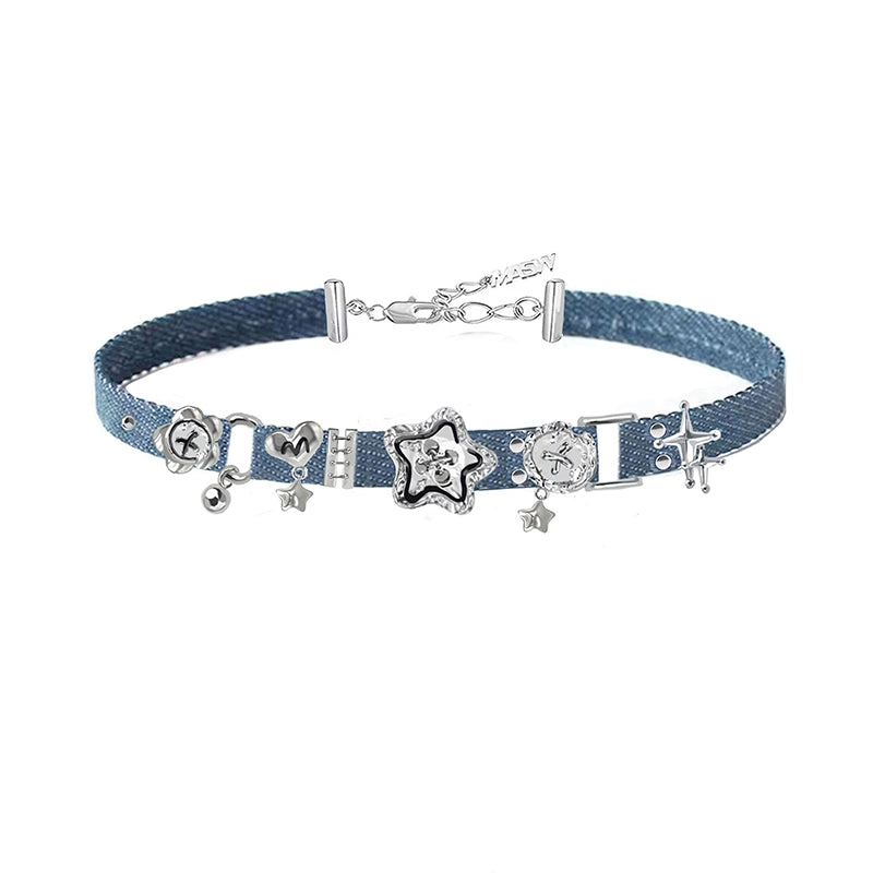 Y2K Cool Denim Choker